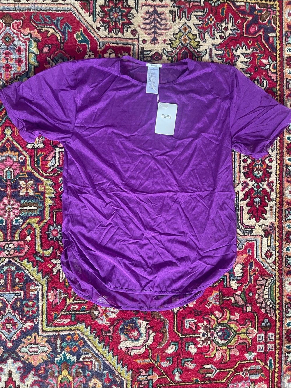 Wolford Mesh Purple Short Sleeve Tee